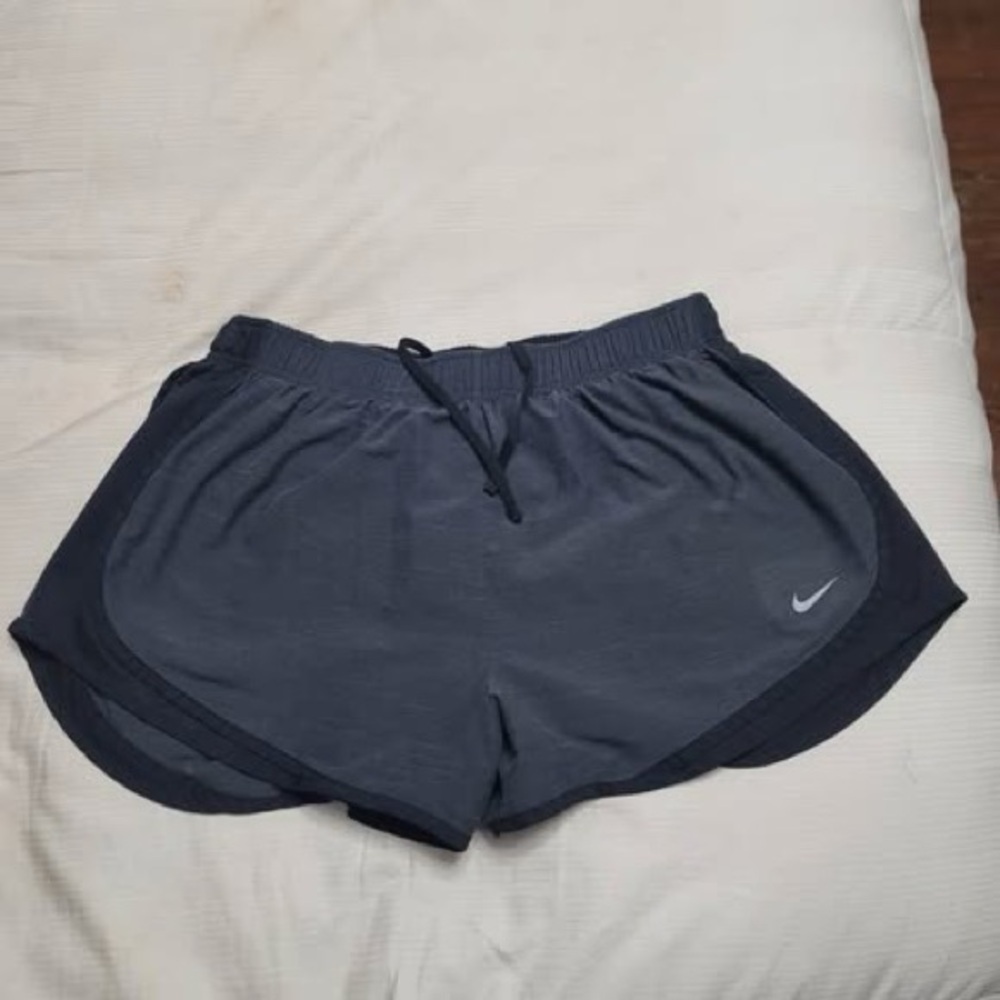Nike Women's Dri-Fit Charcoal and Dark Gray Athletic Shorts